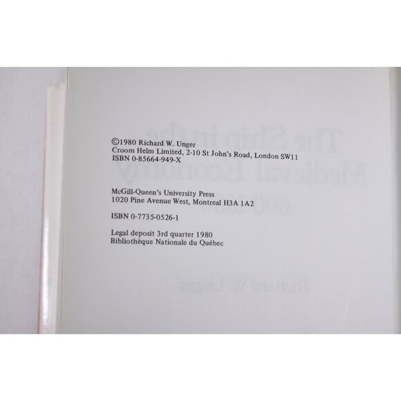 The Ship in The Medieval Economy 600 - 1600 HC Richard W. Unger author signed - Picture 8 of 10